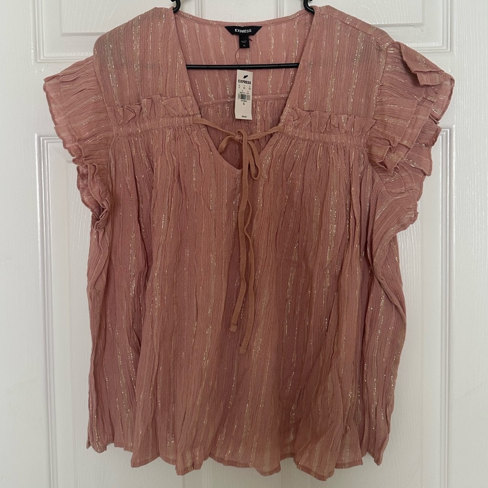 Express Pink Loose Flowy Shirt